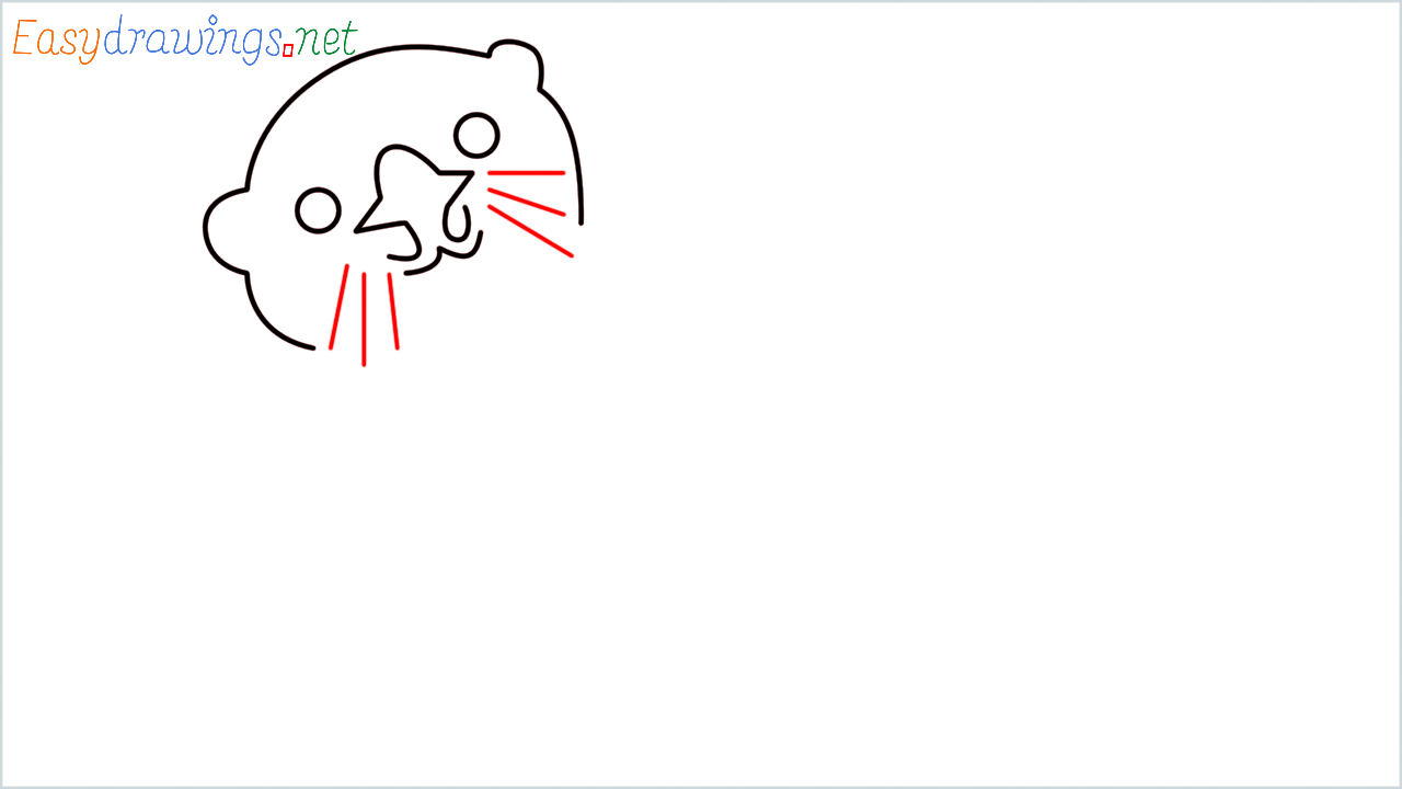 How to draw Otter Emoji step (5)