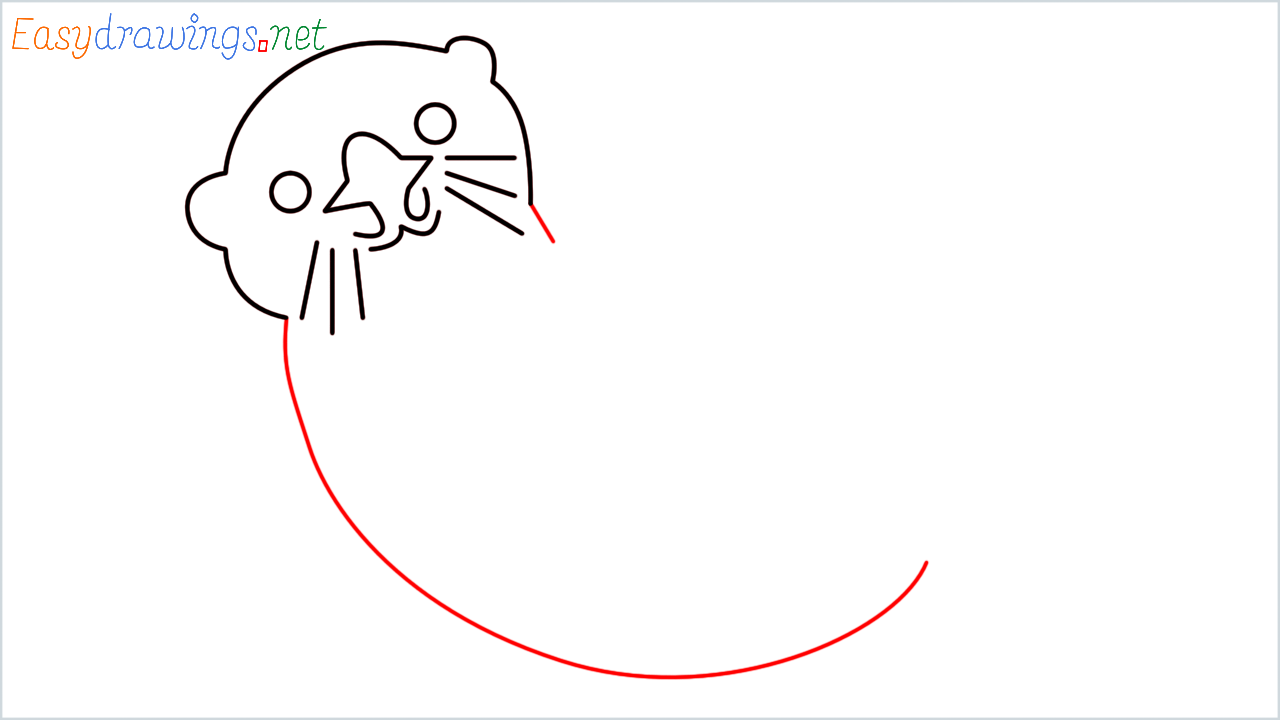 How to draw Otter Emoji step (6)
