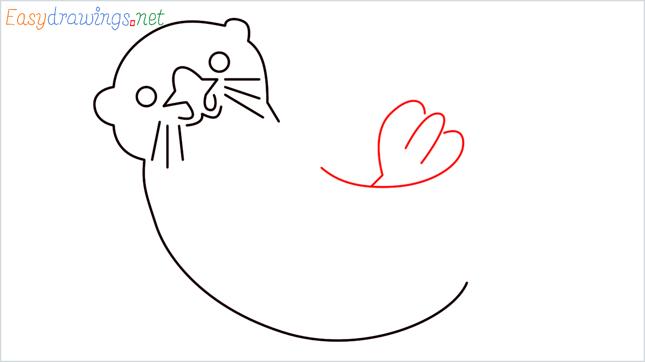 How to draw Otter Emoji step (7)