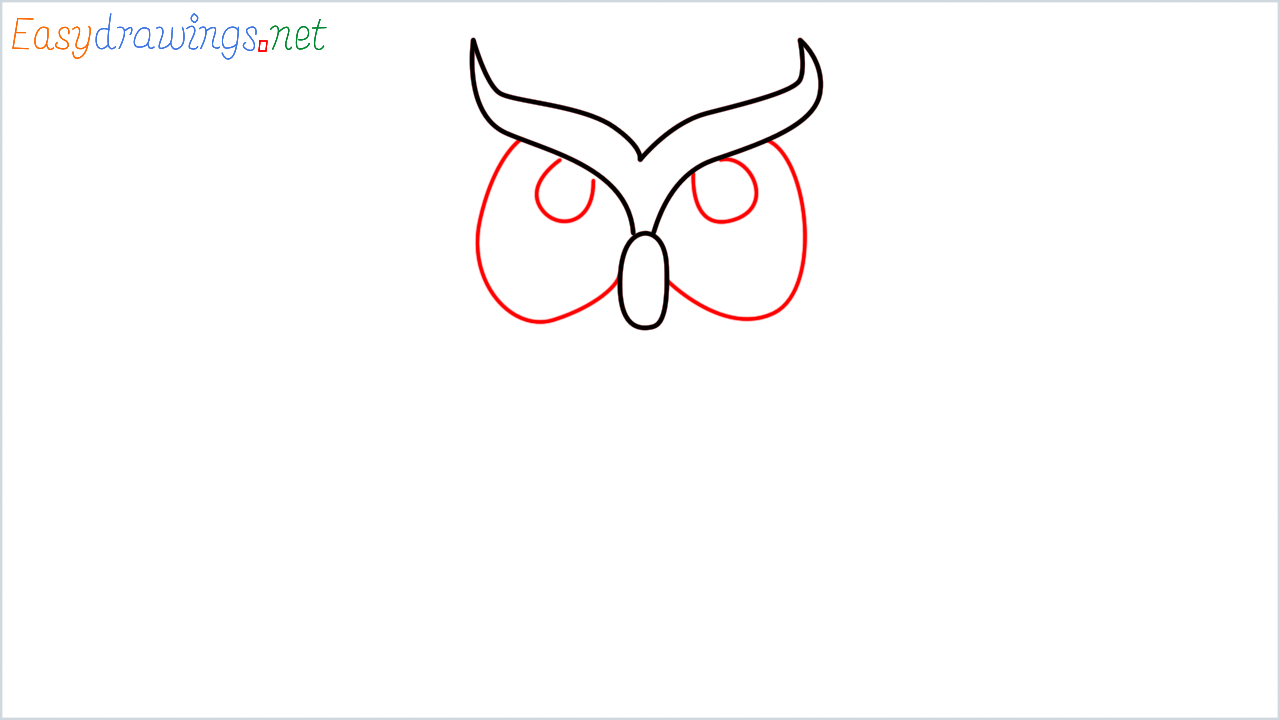 How to draw Owl Emoji step (3)