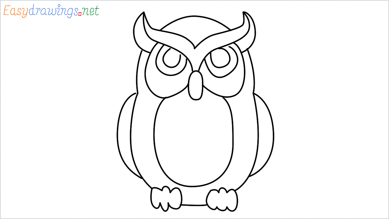 How to draw Owl Emoji step by step for beginners