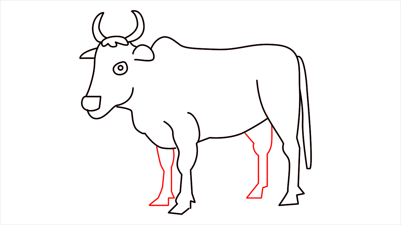 How to draw Ox Emoji step (10)