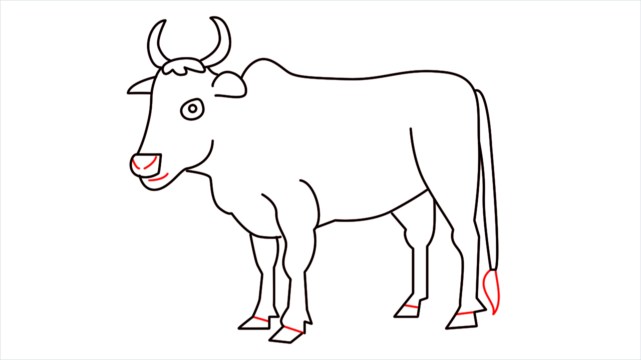 How to draw Ox Emoji step (11)