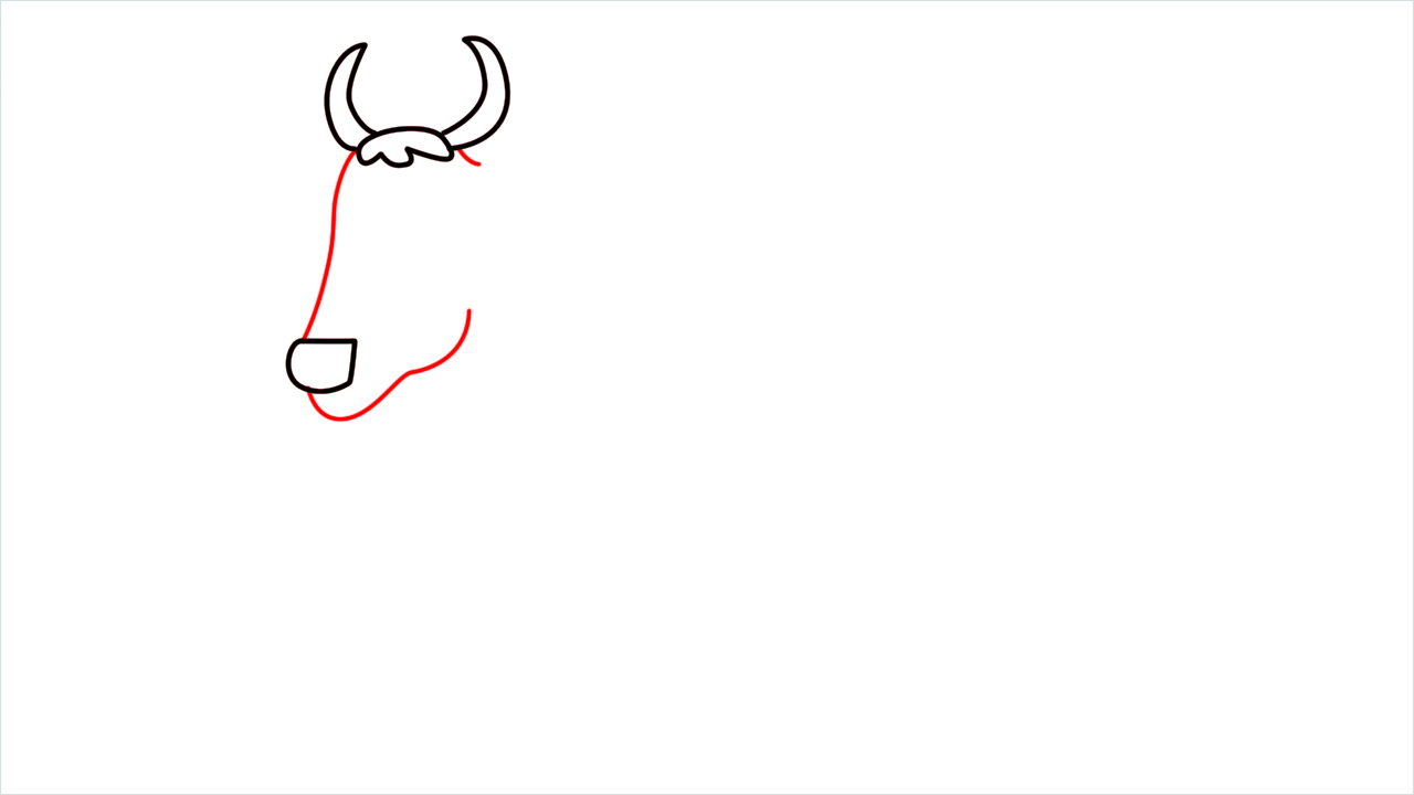 How to draw Ox Emoji step (4)