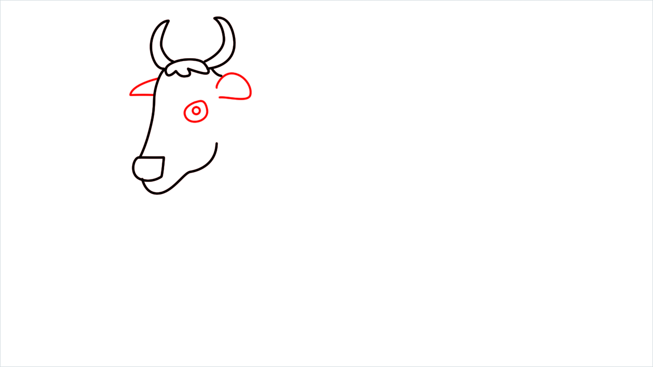 How to draw Ox Emoji step (5)