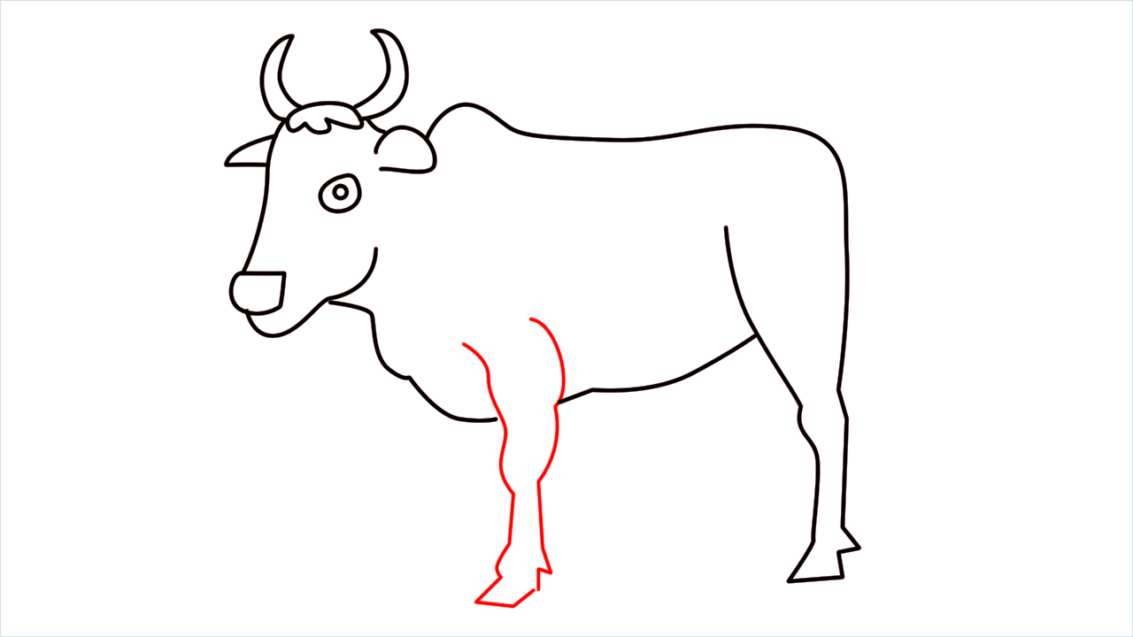 How to draw Ox Emoji step (8)
