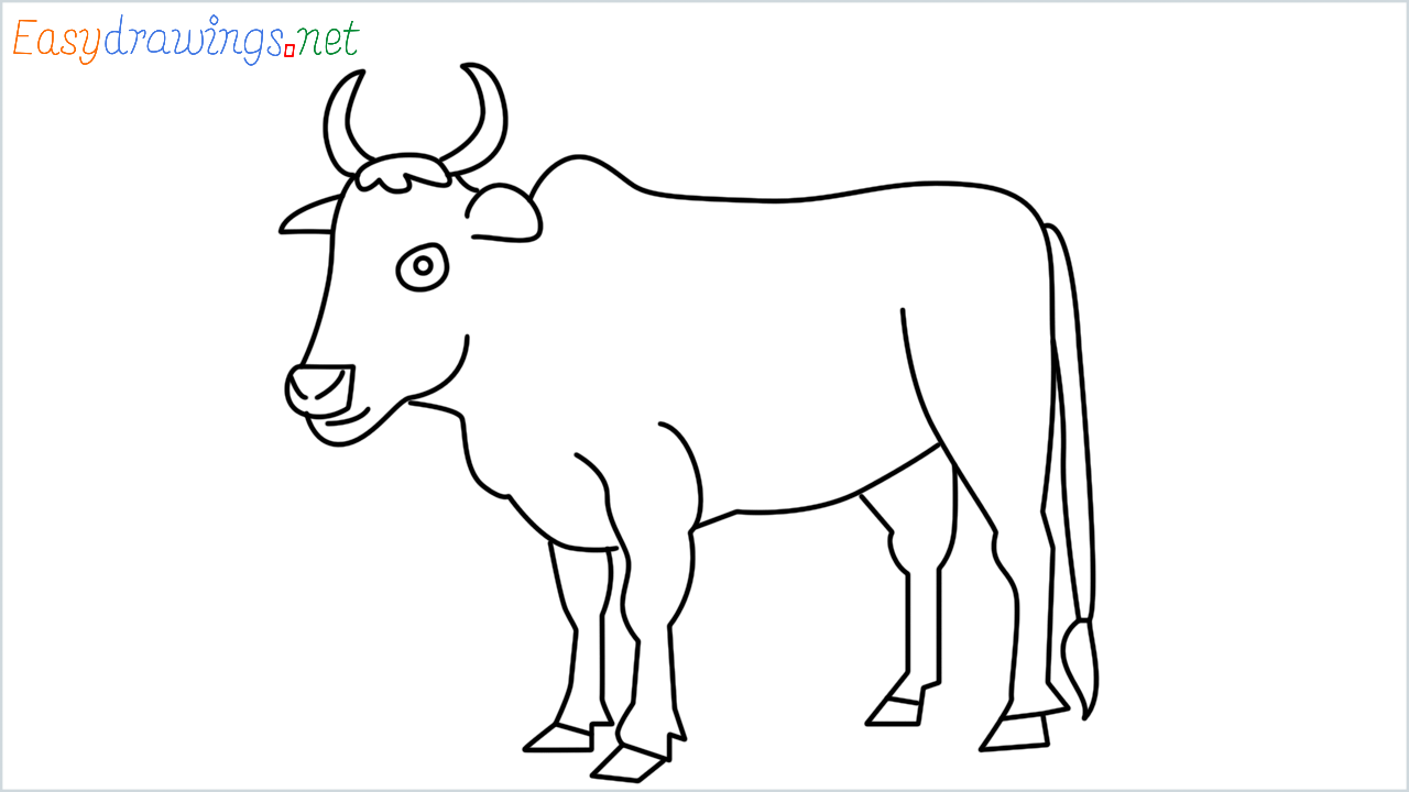 How to draw Ox Emoji step by step for beginners