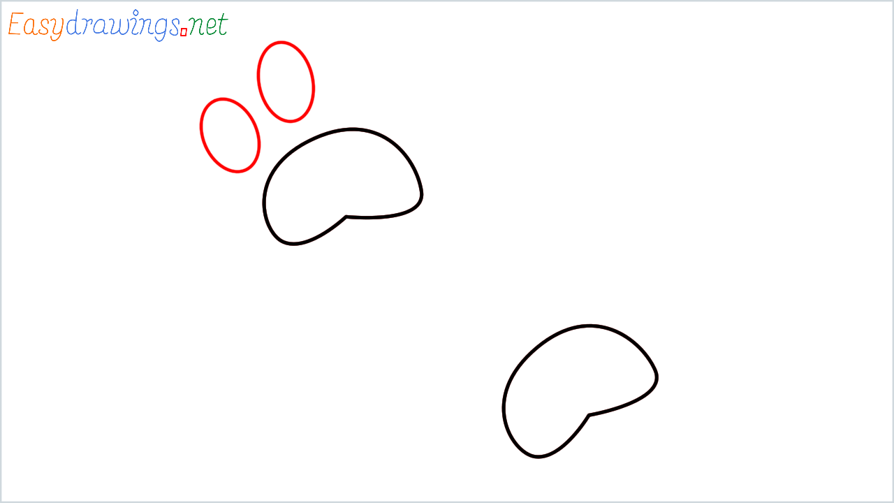 How to draw Paw prints Emoji step (3)