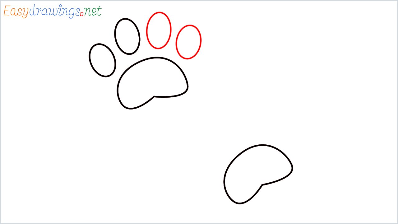 How to draw Paw prints Emoji step (4)