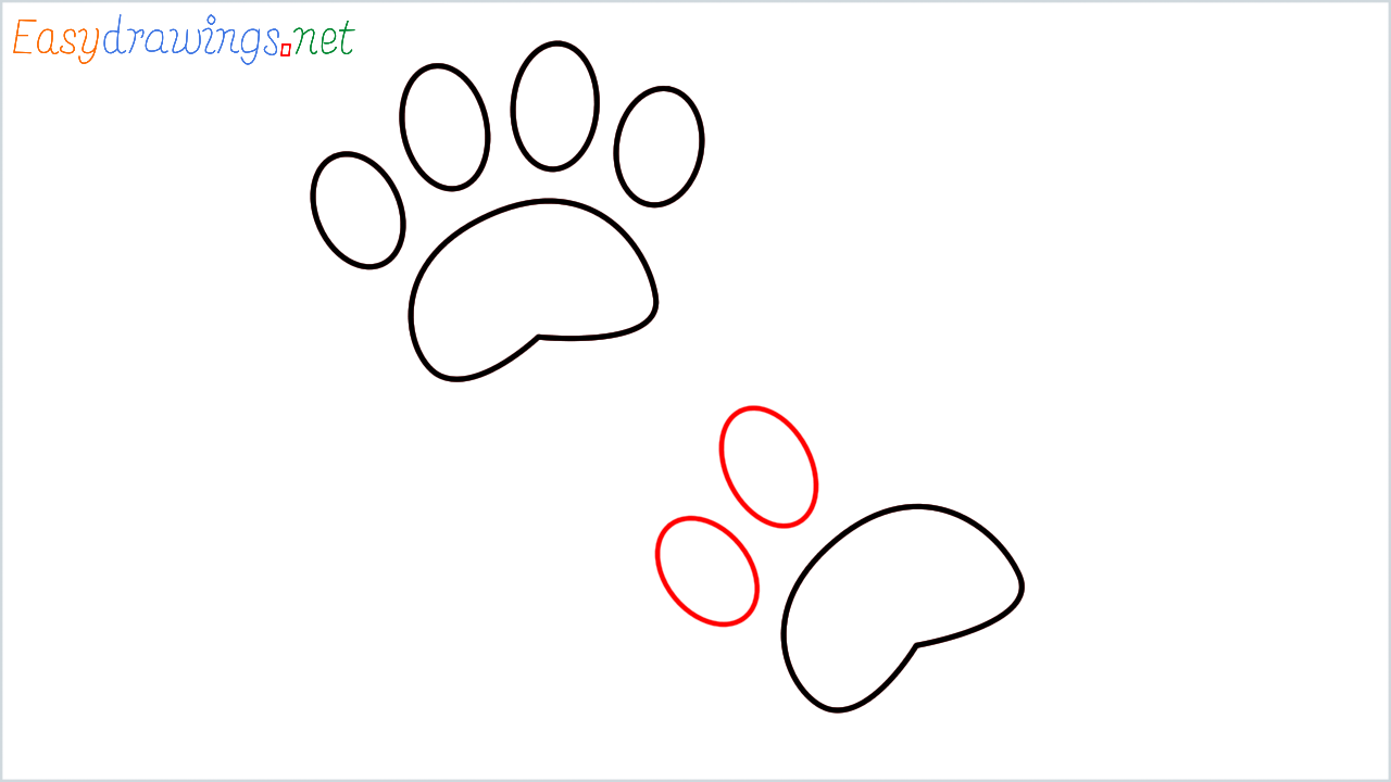 How to draw Paw prints Emoji step (5)