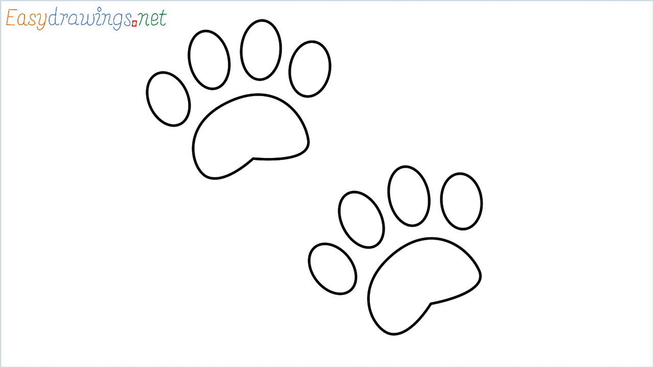 How to draw Paw prints Emoji step by step for beginners