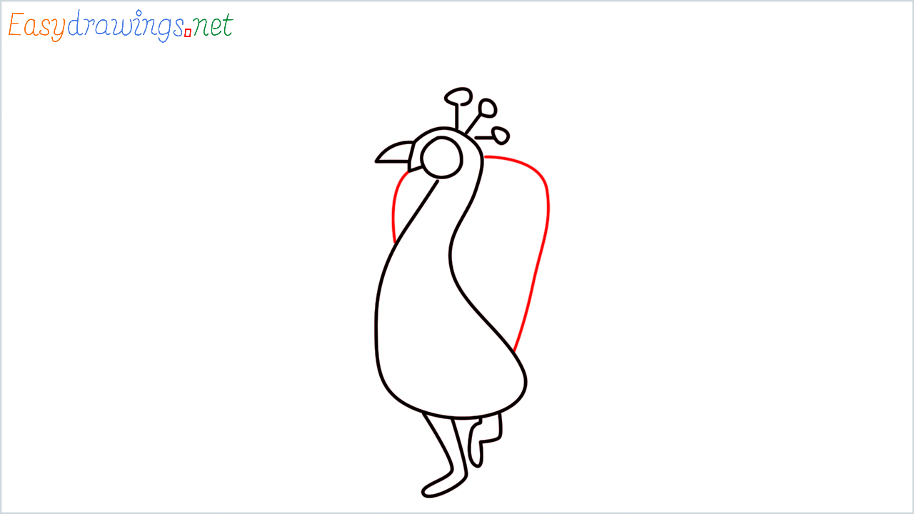 How to draw Peacock Emoji step (5)