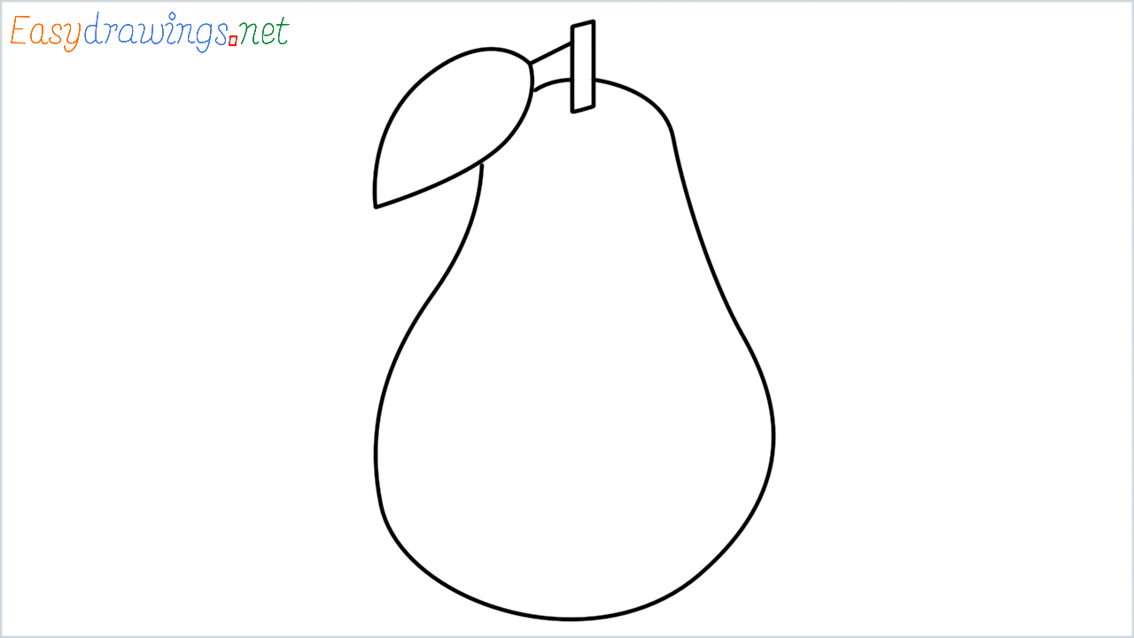 How to draw Pear Emoji step by step for beginners
