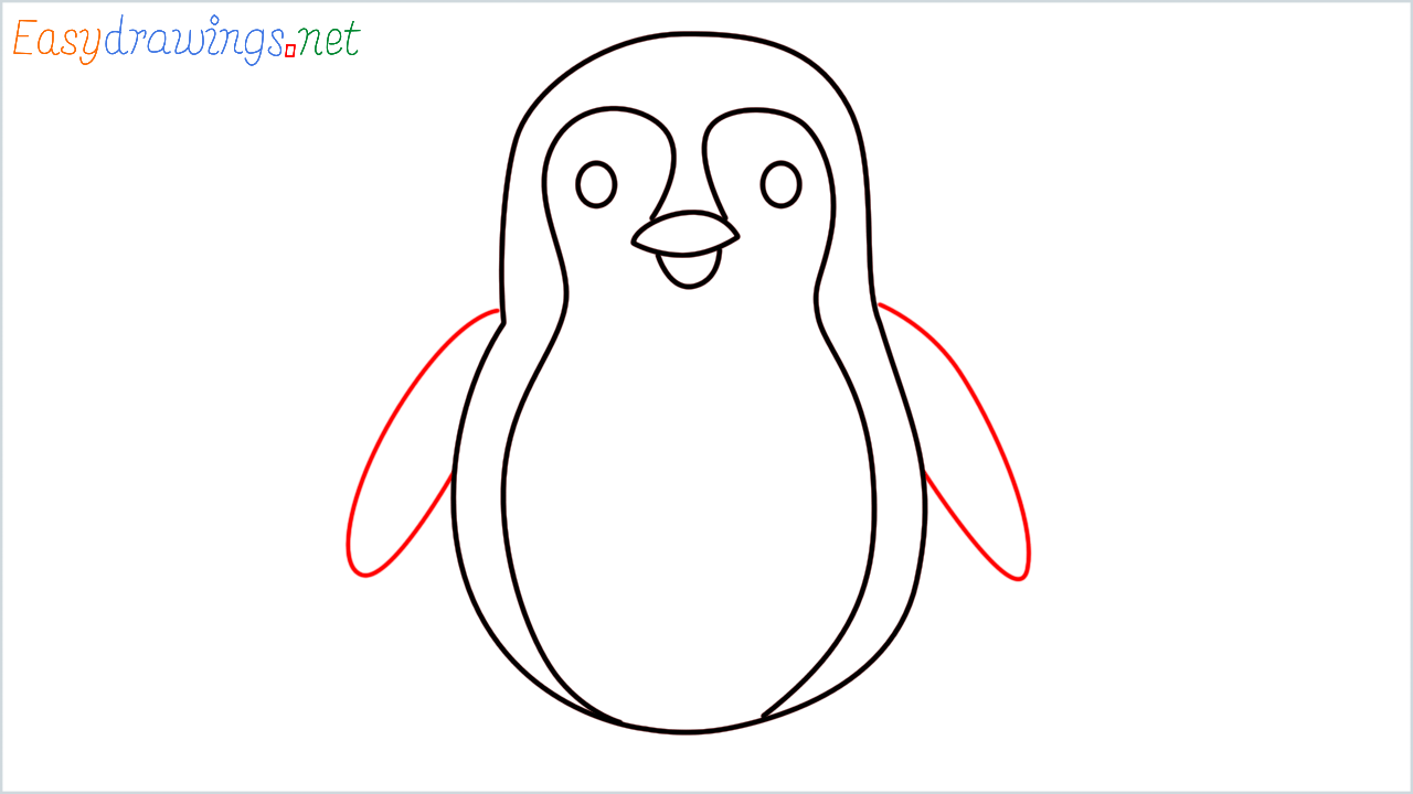 How to draw Penguin Emoji step (5)