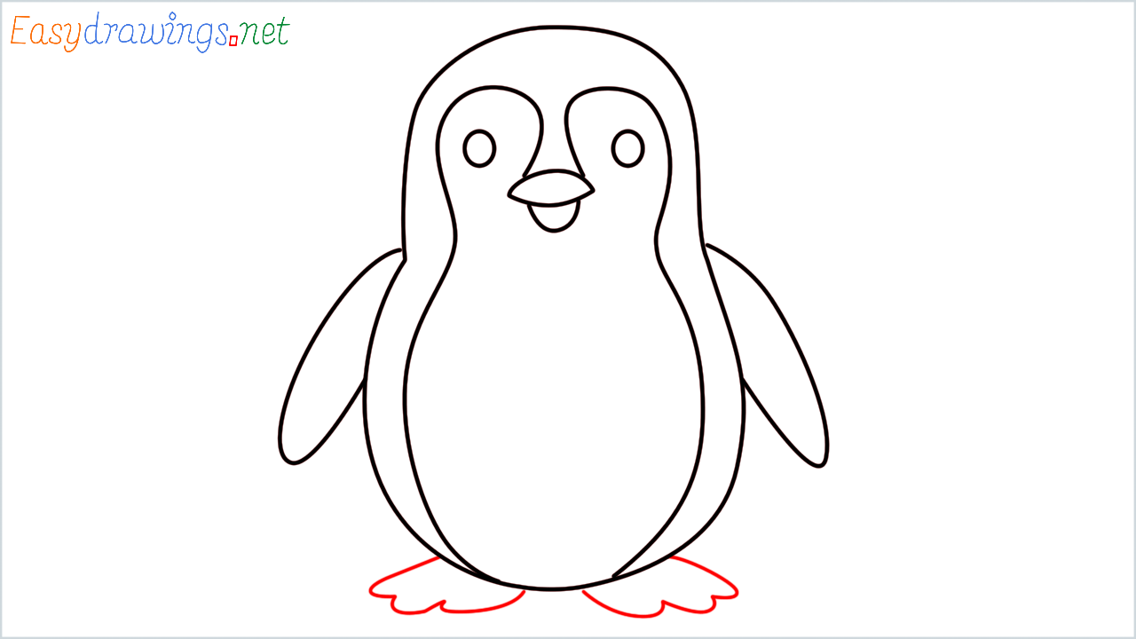 How to draw Penguin Emoji step (6)
