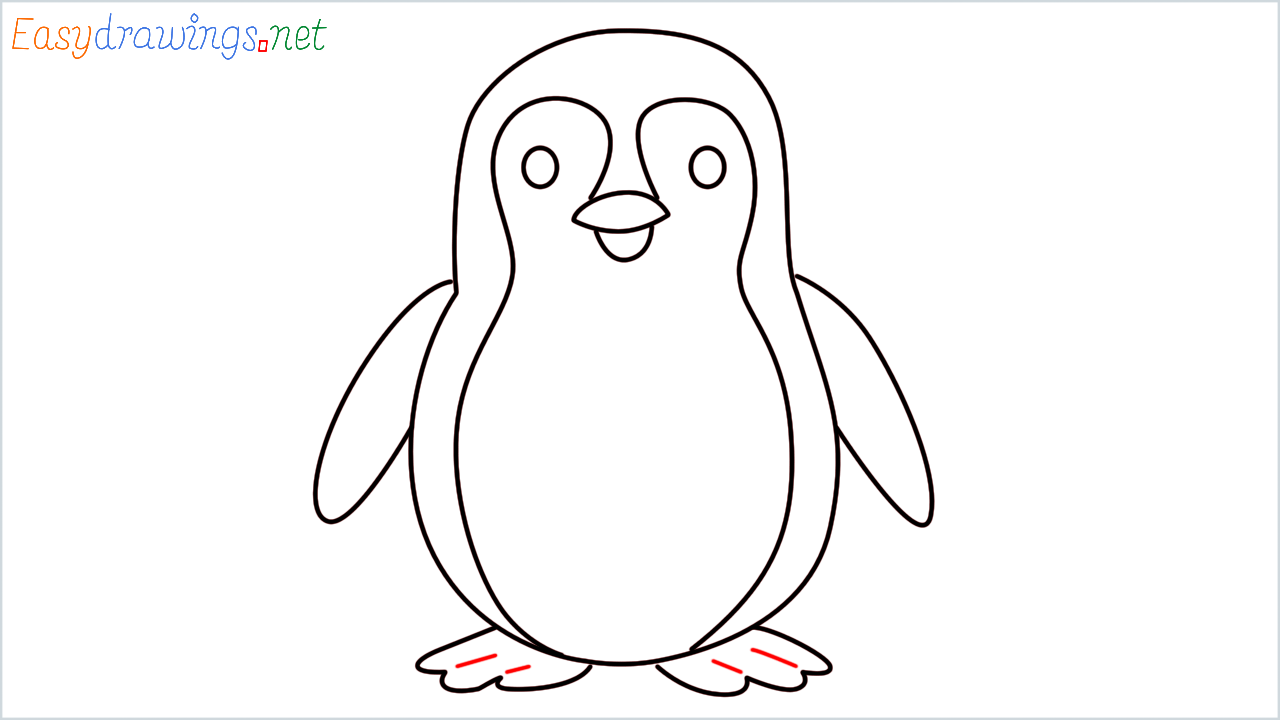 How to draw Penguin Emoji step (7)