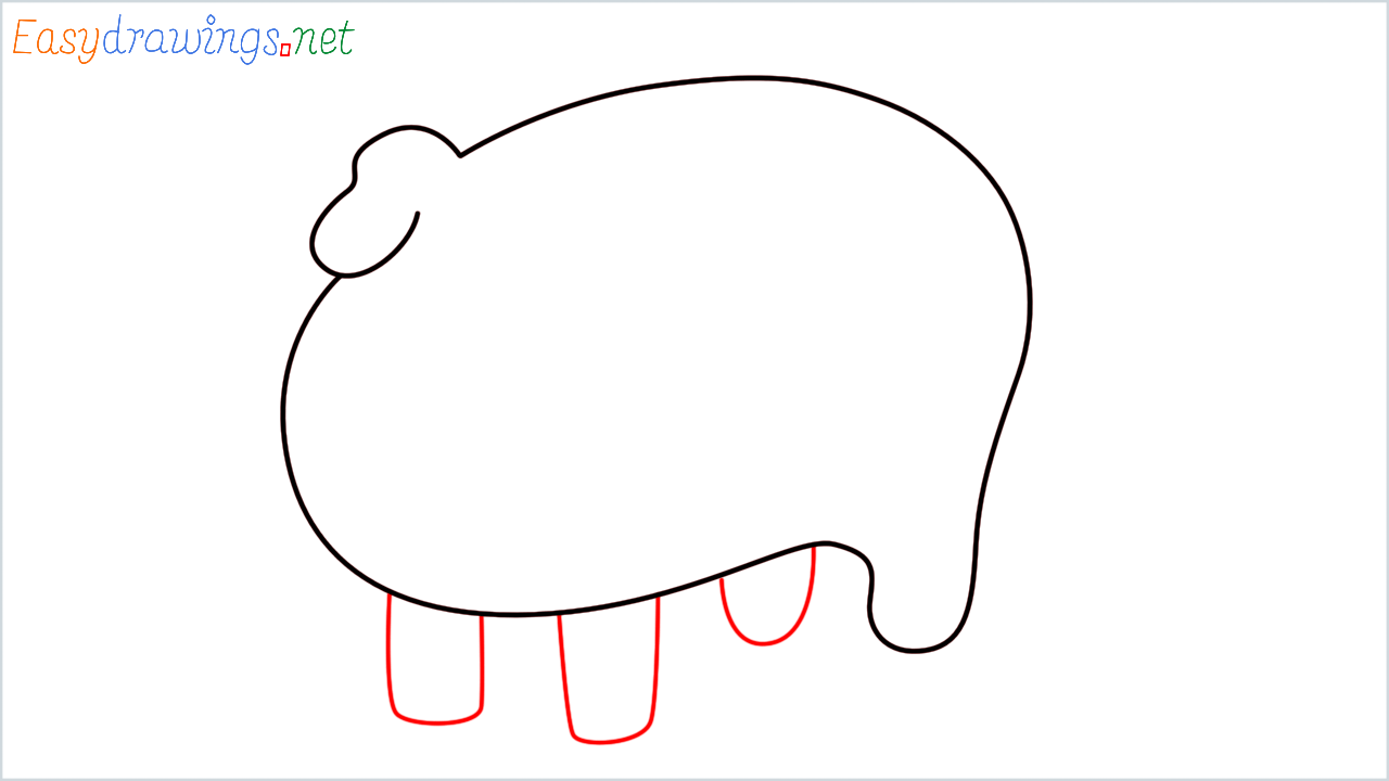 How to draw Pig Emoji step (4)