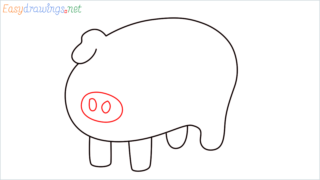 How to draw Pig Emoji step (5)