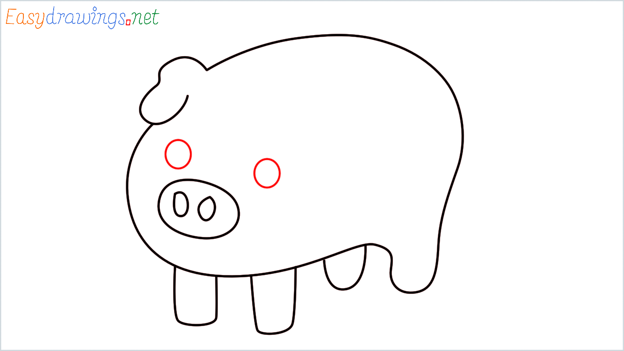 How to draw Pig Emoji step (6)