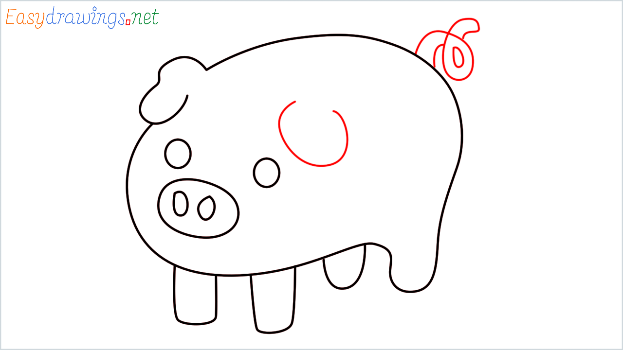 How to draw Pig Emoji step (7)