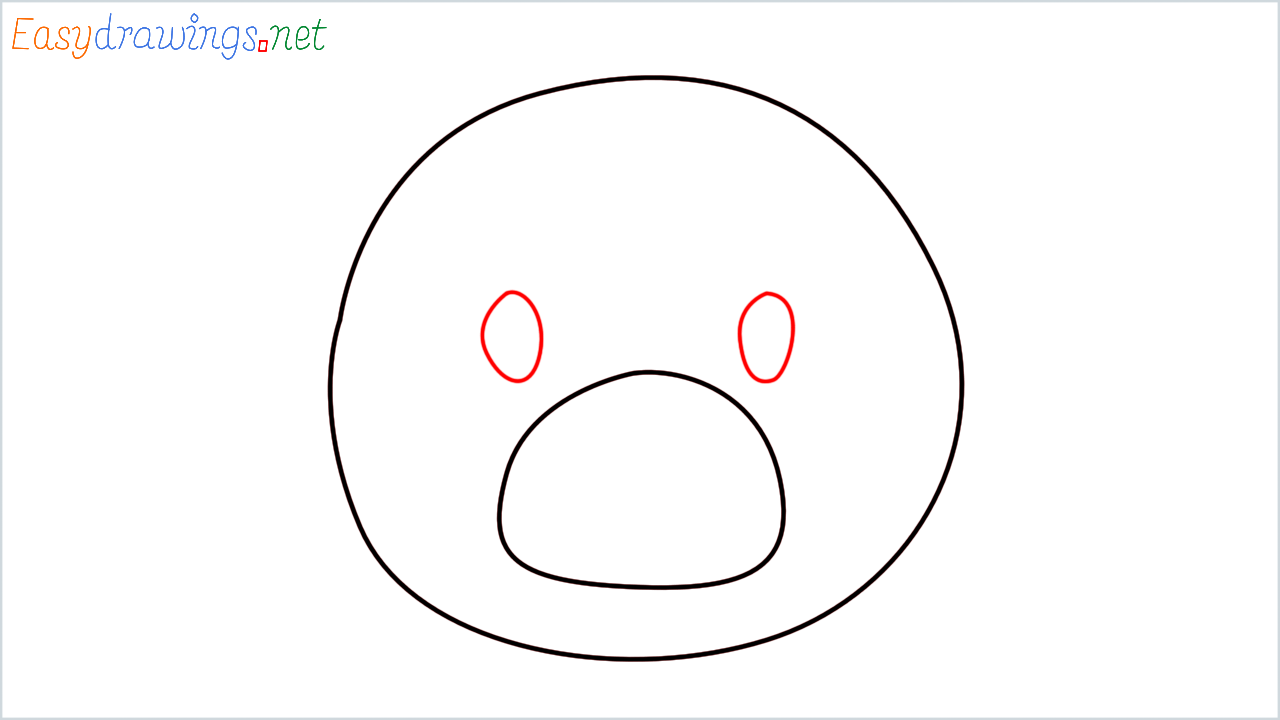 How to draw Pig face Emoji step (3)