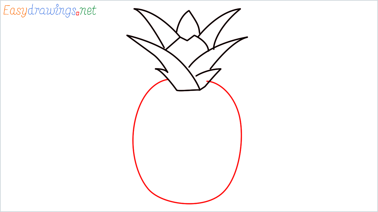 How to draw Pineapple Emoji step (6)