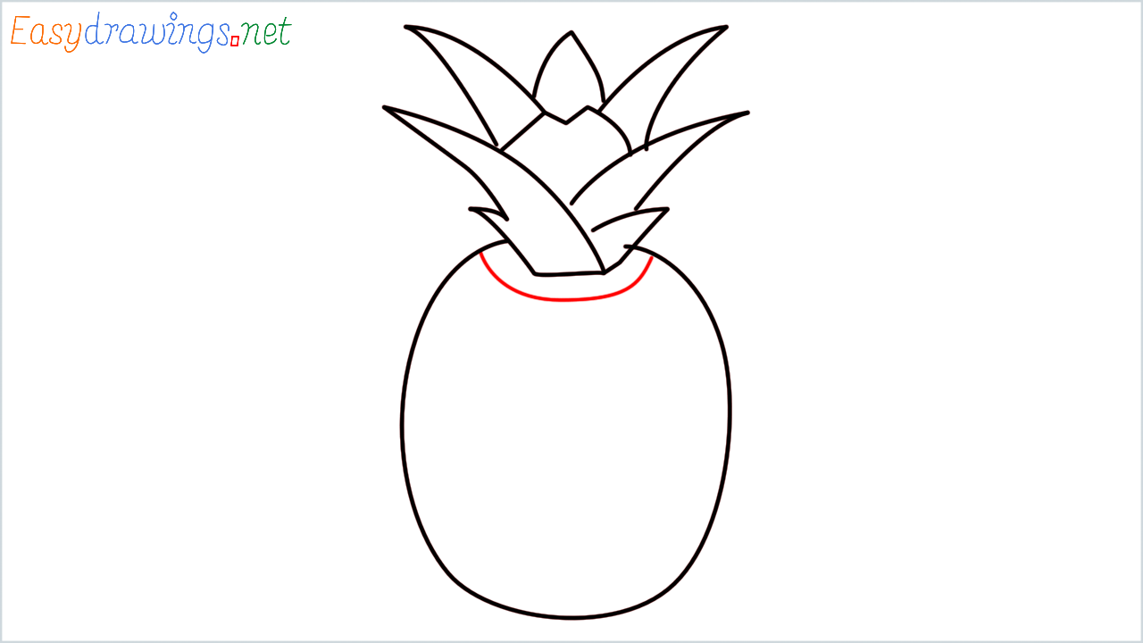 How to draw Pineapple Emoji step (7)