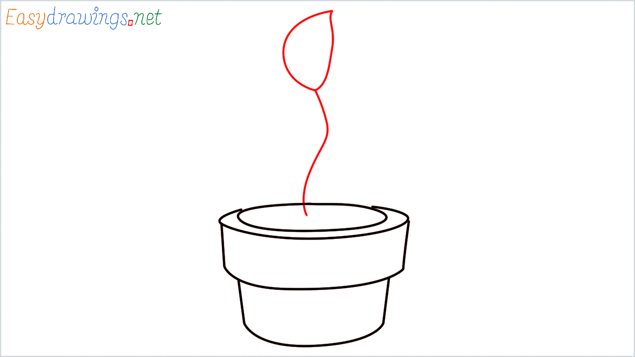 How to draw Potted plant Emoji step (5)