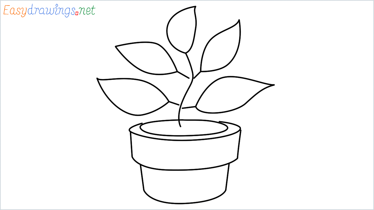How to draw Potted plant Emoji step by step for beginners