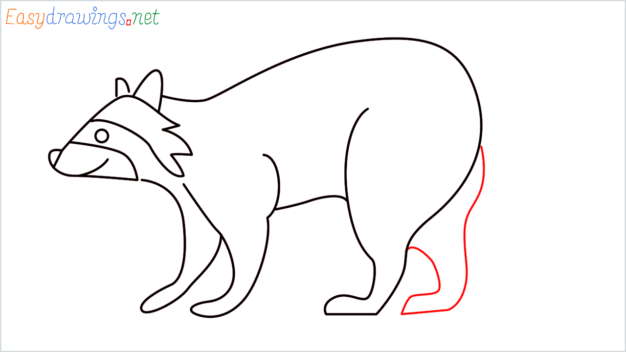 How to draw Raccoon Emoji step (7)