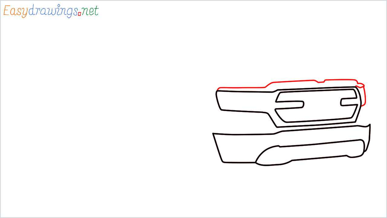 How to draw Ram Pickup step (5)