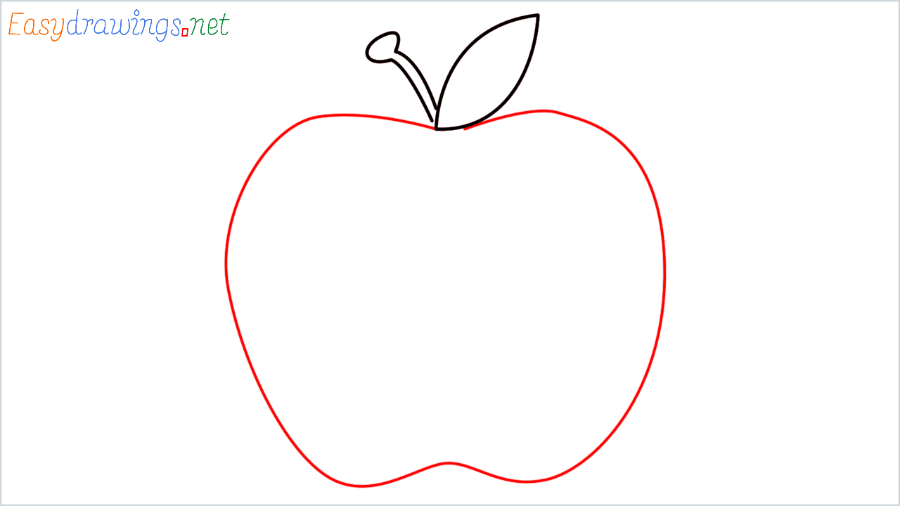 How to draw Red apple Emoji step (5)