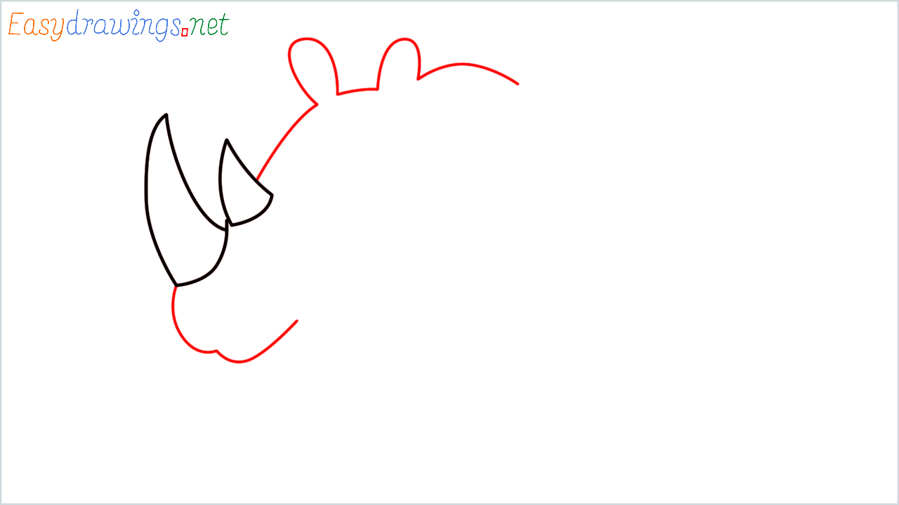 How to draw Rhinoceros Emoji step (3)