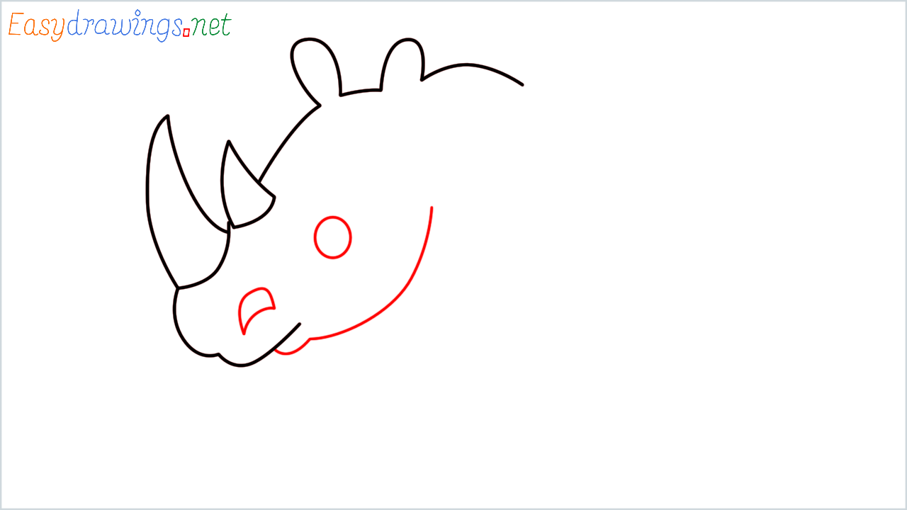 How to draw Rhinoceros Emoji step (4)