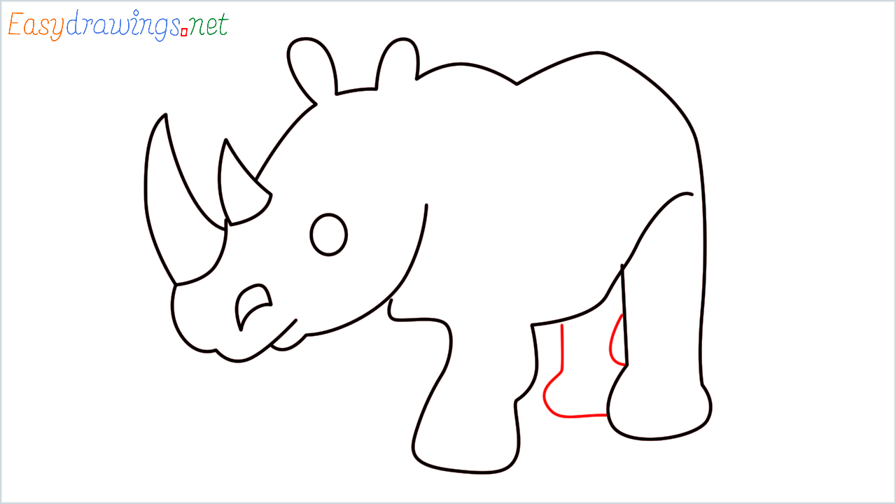 How to draw Rhinoceros Emoji step (7)