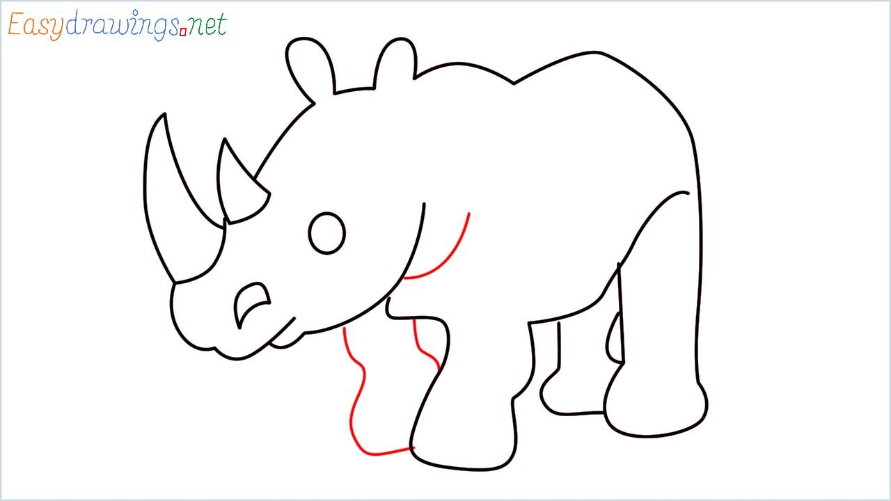 How to draw Rhinoceros Emoji step (8)