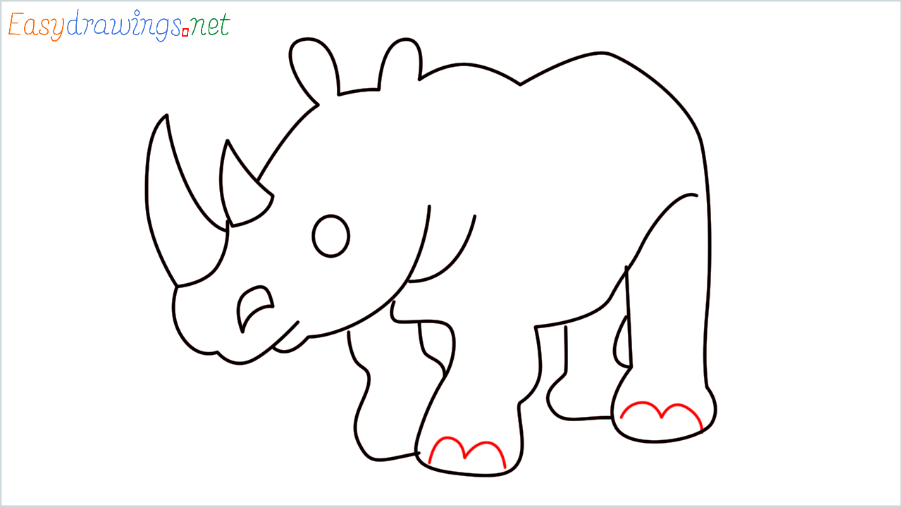 How to draw Rhinoceros Emoji step (9)