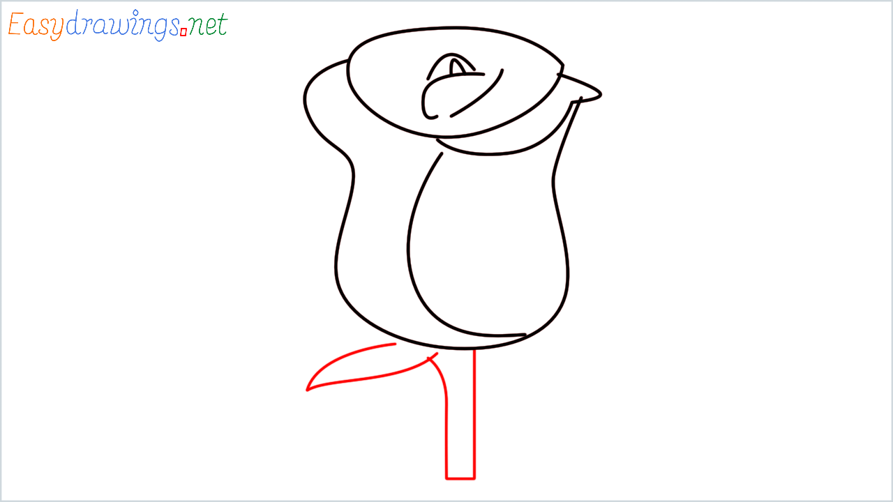 How to draw Rose Emoji step (5)