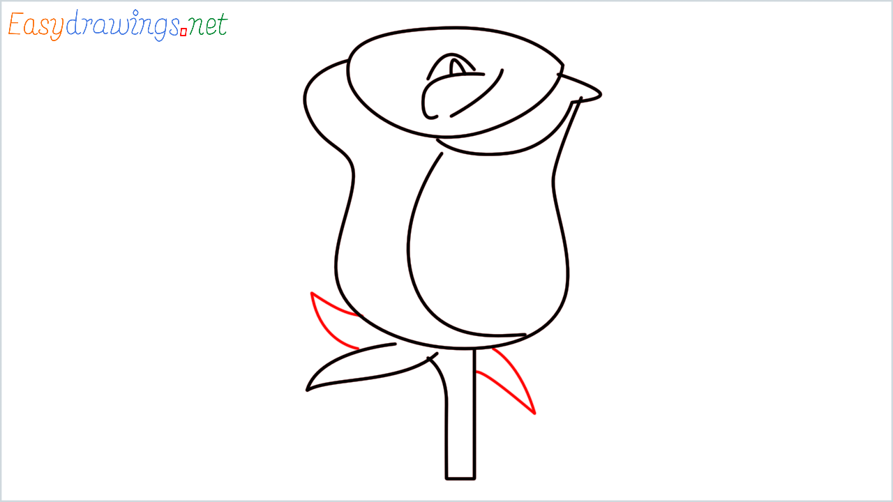 How to draw Rose Emoji step (6)