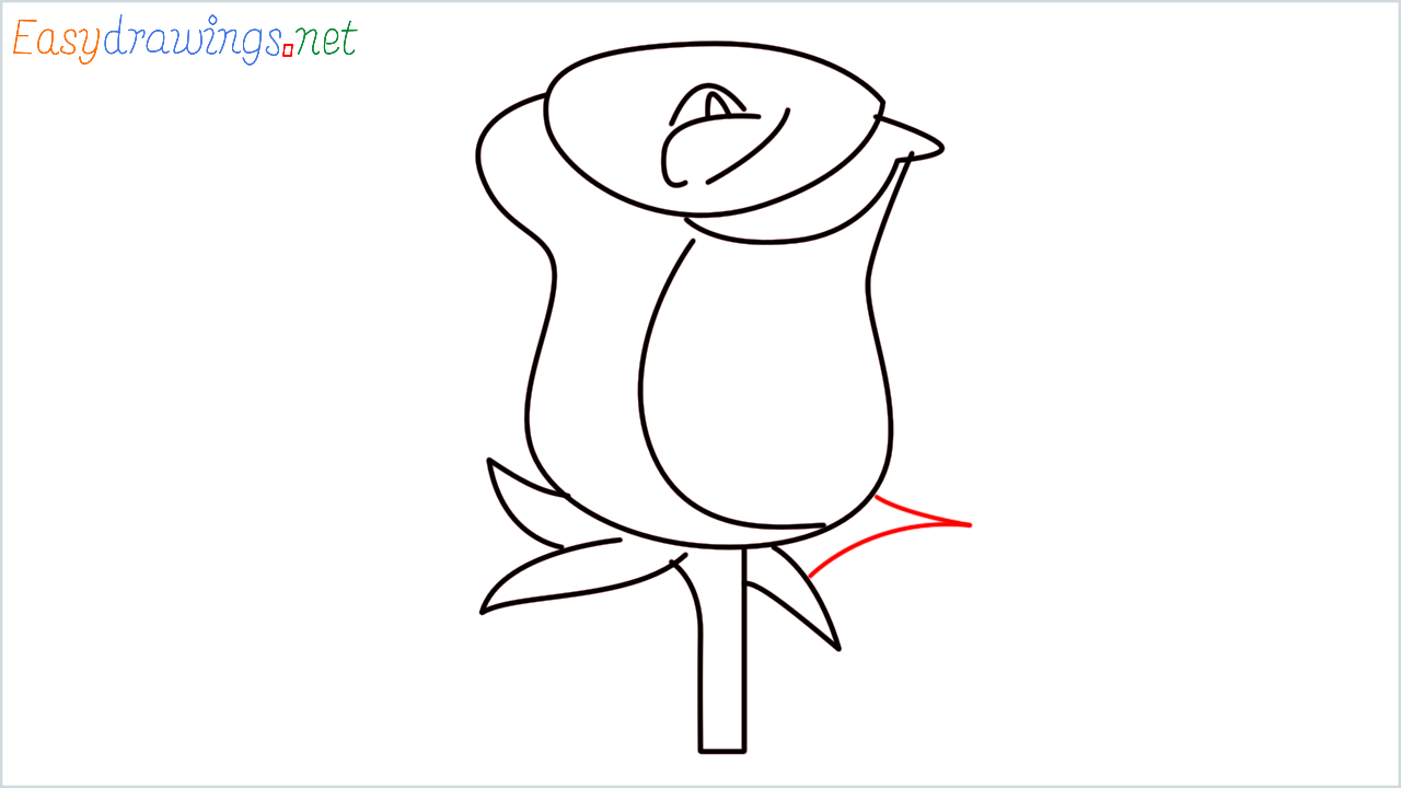 How to draw Rose Emoji step (7)