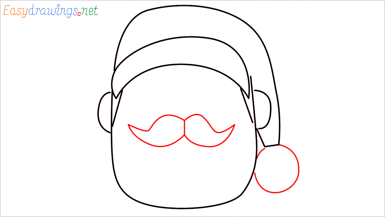 How to draw Santa claus Emoji step (6)
