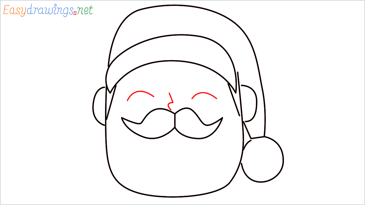 How to draw Santa claus Emoji step (7)