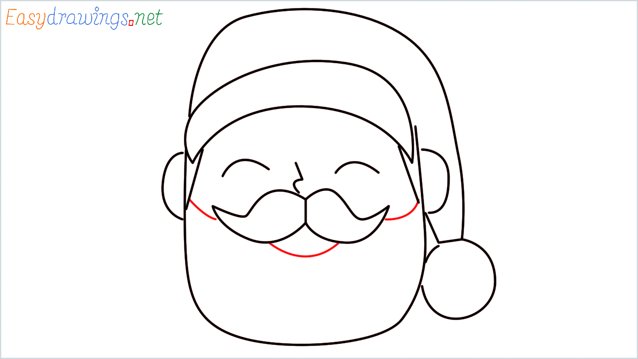 How to draw Santa claus Emoji step (8)