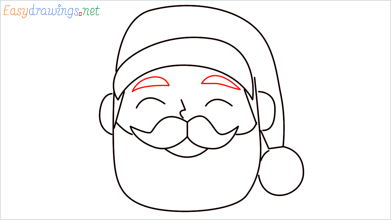 How to draw Santa claus Emoji step (9)