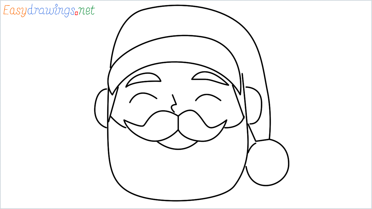 How to draw Santa claus Emoji step by step for beginners