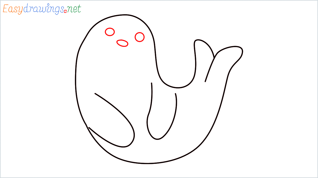 How to draw Seal Emoji step (4)