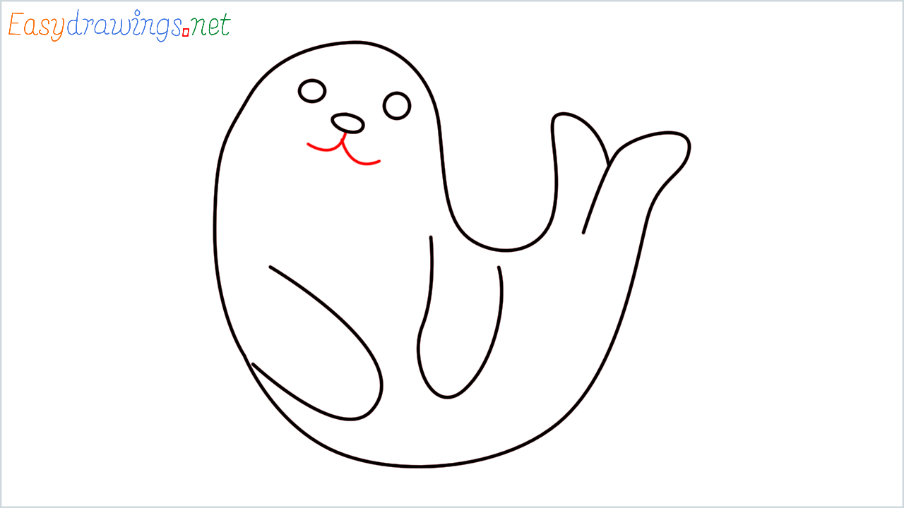 How to draw Seal Emoji step (5)