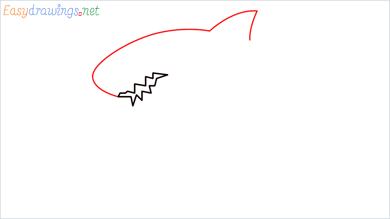 How to draw Shark Emoji step (2)