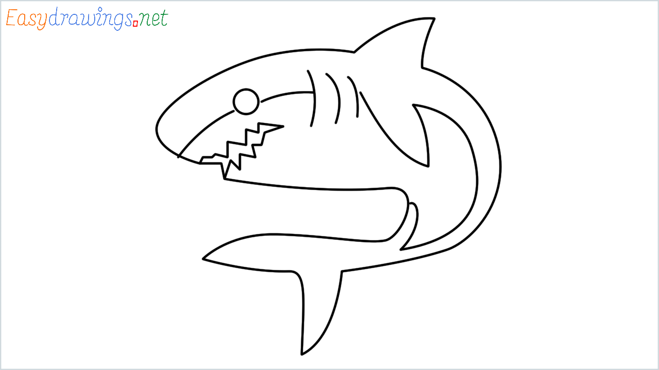 How to draw Shark Emoji step by step for beginners