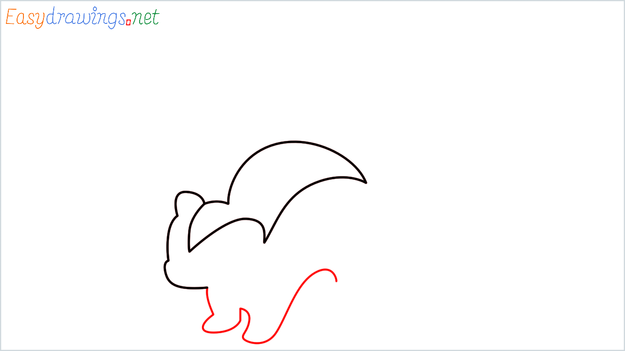 How to draw Skunk Emoji step (4)